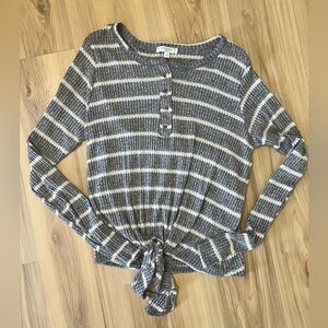 Striped gray and white shirt